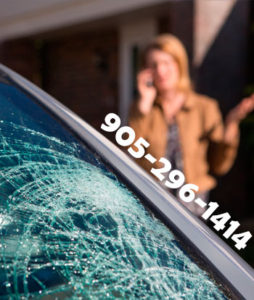 Hamilton auto glass customer is calling insurance company about the broken windshield